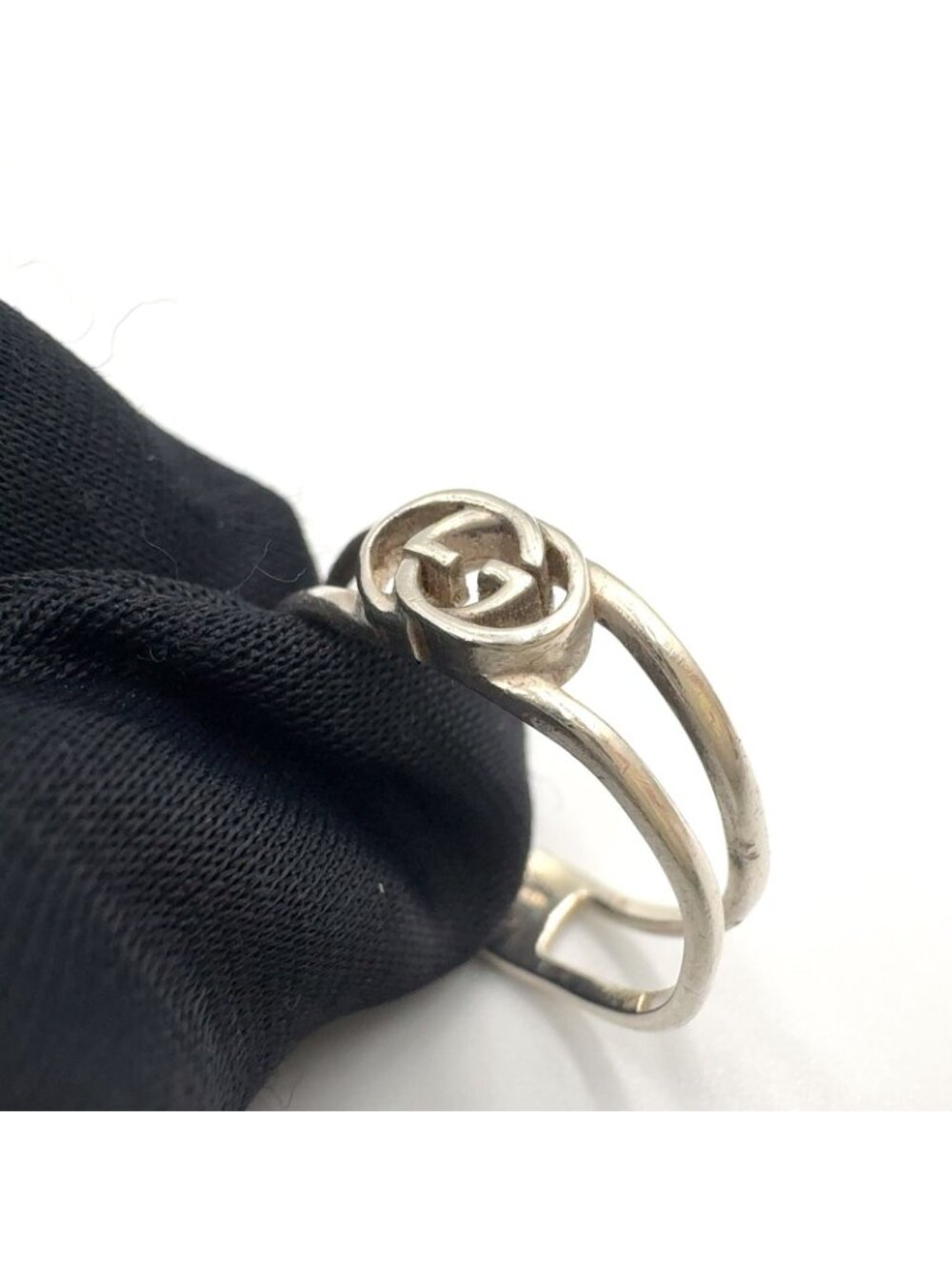 Gucci Interlocking Open Band Silver Ring - Picture 11 of 13